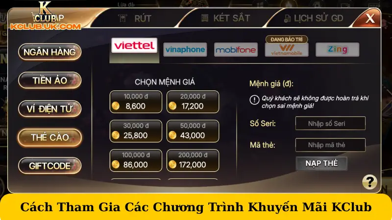 Cách Tham Gia Các Chương Trình Khuyến Mãi KClub